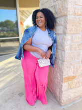 Load image into Gallery viewer, Overflow Wide Leg Pants- Magenta
