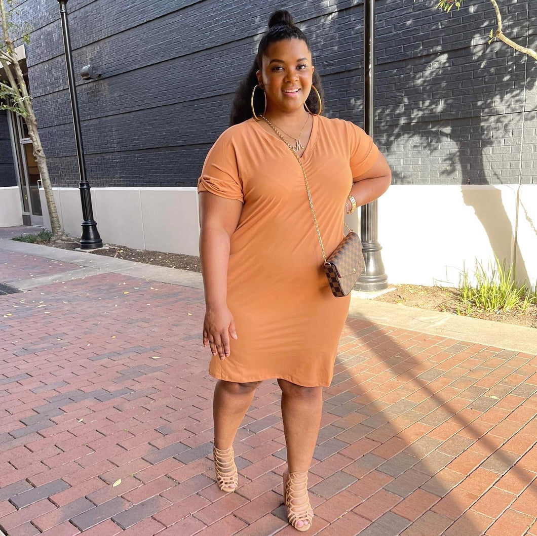 The Casual Slay Dress- Butter Orange